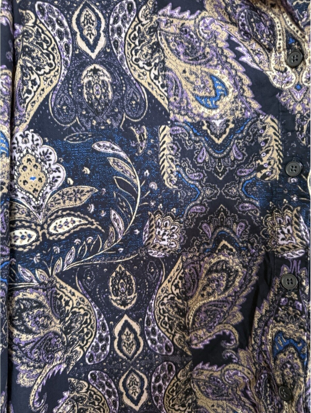 Lane Bryant Blue & Purple Paisley V-Neck Button Front Blouse Sz. 18 Plus - Picture 4 of 7